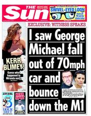 The Sun () Newspaper Front Page for 21 May 2013