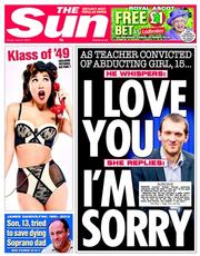 The Sun () Newspaper Front Page for 21 June 2013