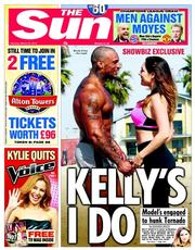 The Sun () Newspaper Front Page for 22 March 2014