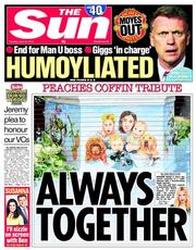 The Sun () Newspaper Front Page for 22 April 2014