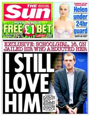The Sun () Newspaper Front Page for 22 June 2013