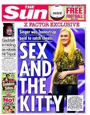 The Sun () Newspaper Front Page for 22 August 2011