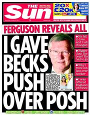The Sun () Newspaper Front Page for 23 October 2013