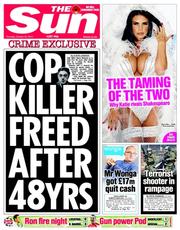 The Sun () Newspaper Front Page for 23 October 2014