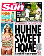 The Sun () Newspaper Front Page for 23 March 2013