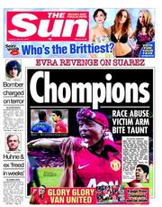 The Sun () Newspaper Front Page for 23 April 2013
