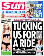 The Sun () Newspaper Front Page for 23 August 2013