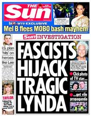 The Sun () Newspaper Front Page for 24 October 2014