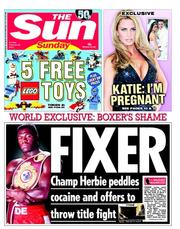 The Sun () Newspaper Front Page for 24 February 2013