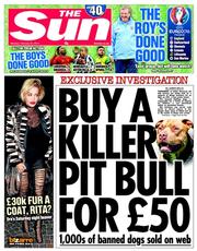 The Sun () Newspaper Front Page for 24 February 2014