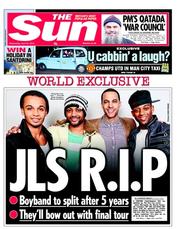 The Sun () Newspaper Front Page for 24 April 2013