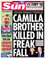 The Sun () Newspaper Front Page for 24 April 2014