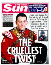 The Sun () Newspaper Front Page for 24 May 2013