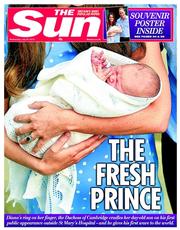 The Sun () Newspaper Front Page for 24 July 2013