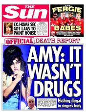 The Sun () Newspaper Front Page for 24 August 2011