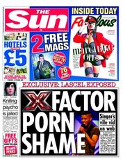 The Sun () Newspaper Front Page for 24 September 2011