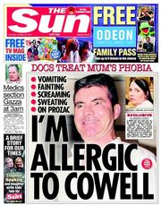 The Sun () Newspaper Front Page for 25 October 2014
