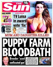 The Sun () Newspaper Front Page for 25 February 2014