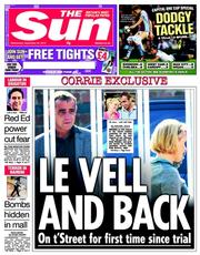 The Sun () Newspaper Front Page for 25 September 2013