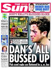The Sun () Newspaper Front Page for 26 April 2013