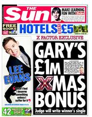 The Sun () Newspaper Front Page for 26 September 2011