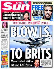 The Sun () Newspaper Front Page for 26 September 2014