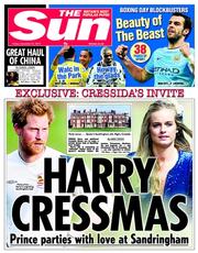 The Sun () Newspaper Front Page for 27 December 2013