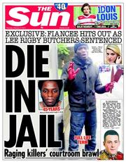 The Sun () Newspaper Front Page for 27 February 2014