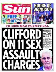 The Sun () Newspaper Front Page for 27 April 2013