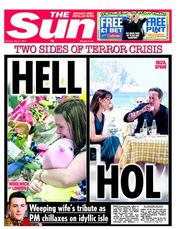 The Sun () Newspaper Front Page for 27 May 2013