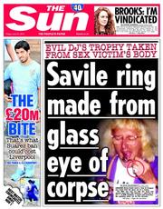 The Sun () Newspaper Front Page for 27 June 2014