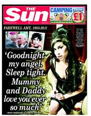 The Sun () Newspaper Front Page for 27 July 2011