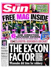 The Sun () Newspaper Front Page for 27 August 2011