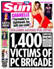 The Sun () Newspaper Front Page for 27 August 2014