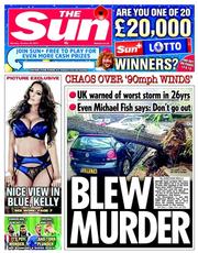 The Sun () Newspaper Front Page for 28 October 2013