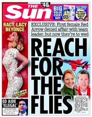 The Sun () Newspaper Front Page for 28 January 2014