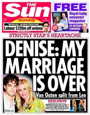 The Sun () Newspaper Front Page for 28 July 2013