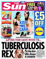 The Sun () Newspaper Front Page for 29 March 2014