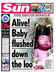 The Sun () Newspaper Front Page for 29 May 2013