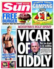 The Sun () Newspaper Front Page for 29 June 2013