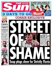 The Sun () Newspaper Front Page for 29 July 2013
