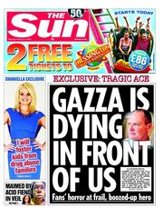 The Sun () Newspaper Front Page for 2 February 2013