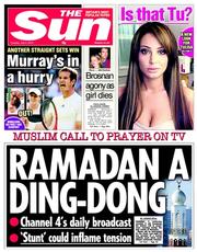 The Sun () Newspaper Front Page for 2 July 2013