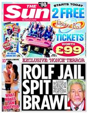 The Sun () Newspaper Front Page for 2 August 2014