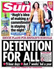 The Sun () Newspaper Front Page for 30 January 2014