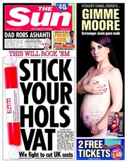 The Sun () Newspaper Front Page for 30 June 2014