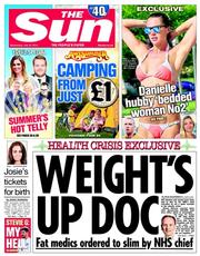 The Sun () Newspaper Front Page for 30 July 2014