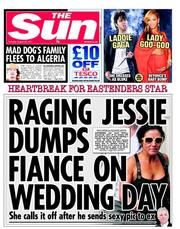 The Sun () Newspaper Front Page for 30 August 2011