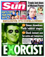 The Sun () Newspaper Front Page for 31 October 2014