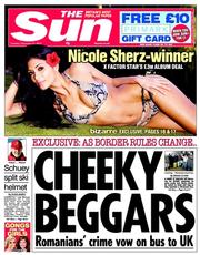 The Sun () Newspaper Front Page for 31 December 2013